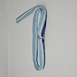 CK Bradley Tally Ho Designs Preppy Ribbon Loop Belt Blue Green White 43" Unisex